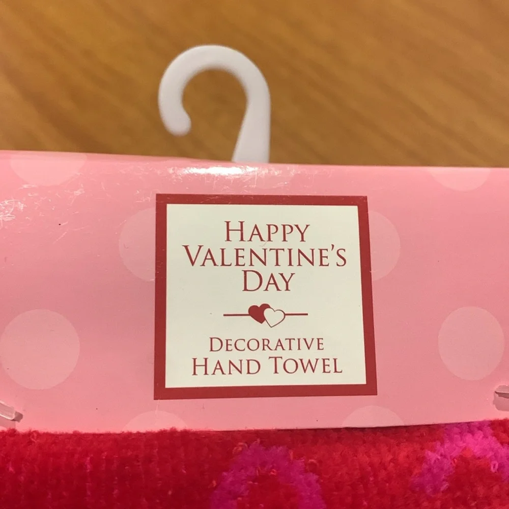 Valentine’s Day Hand Towel- Pink & Red “Love” NWT - Guest bath- Gift Basket